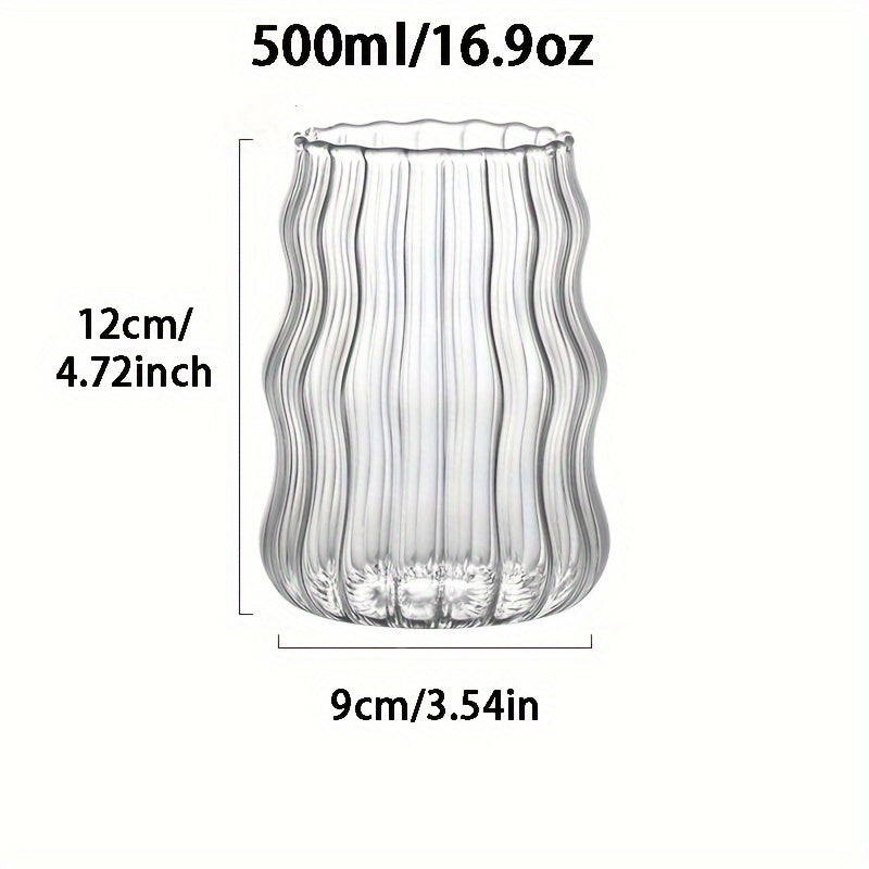 6 piezas de vasos de vidrio de 500ml para bebidas de agua para todas las estaciones