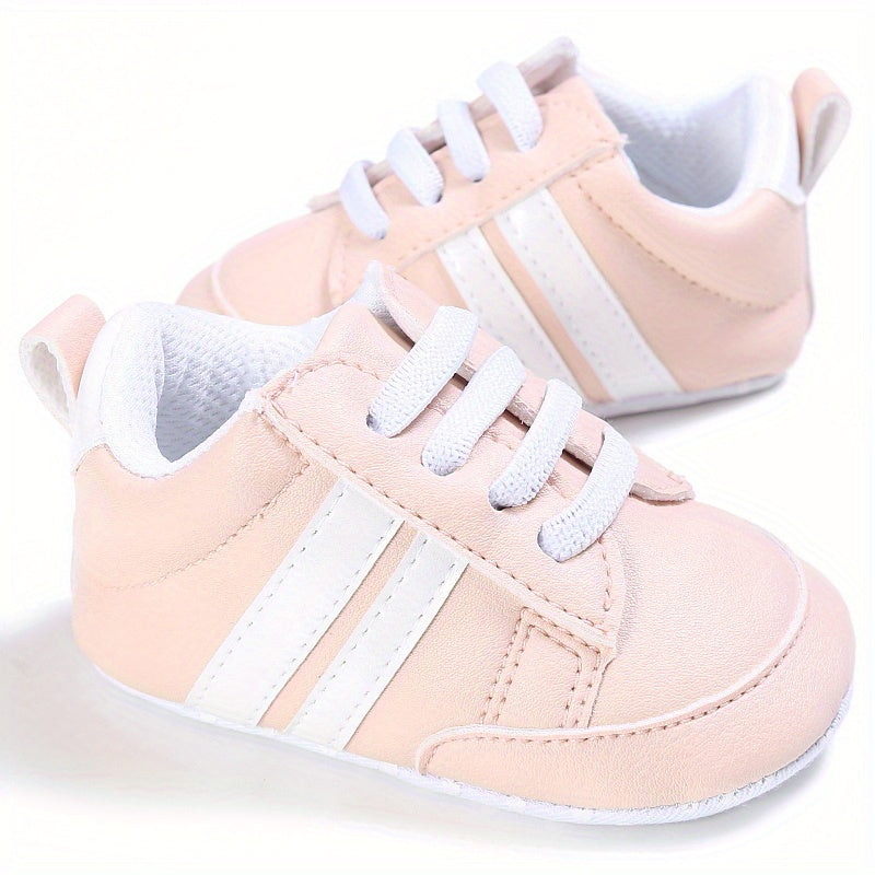 Infant Soft Bottom Stripes Light-Up Sports Shoes for Newborns Spring Fall
