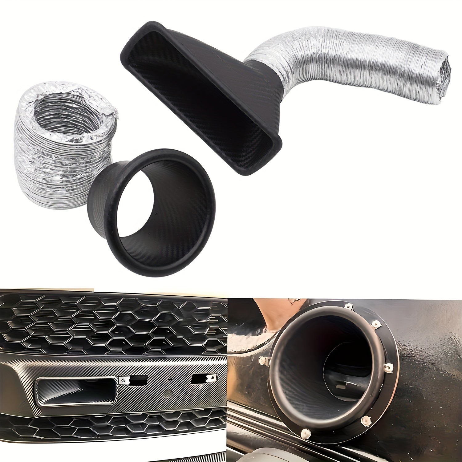 Набор решеток воздухозаборника для автомобиля из углеродного волокна, трубки, аксессуары для охлаждения тормозов