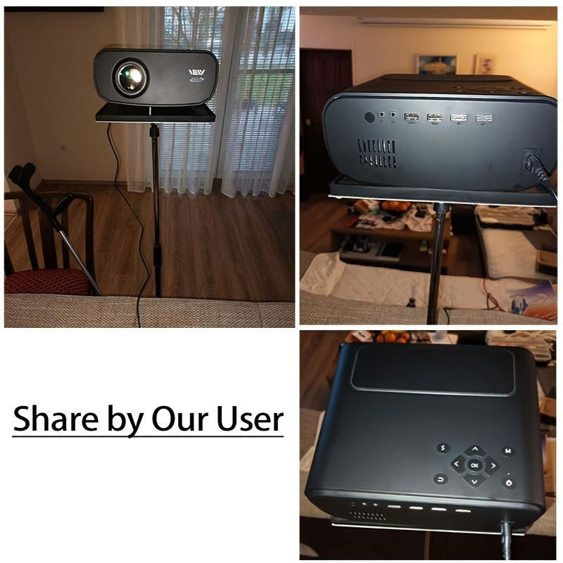 Portable 1080P Projector with Android TV WiFi 6 4K Support for Home Theater