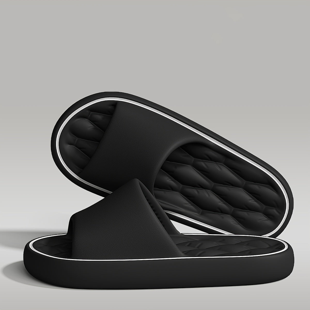 Black EVA Slides Non-Slip Indoor Outdoor Casual Beach Comfortable