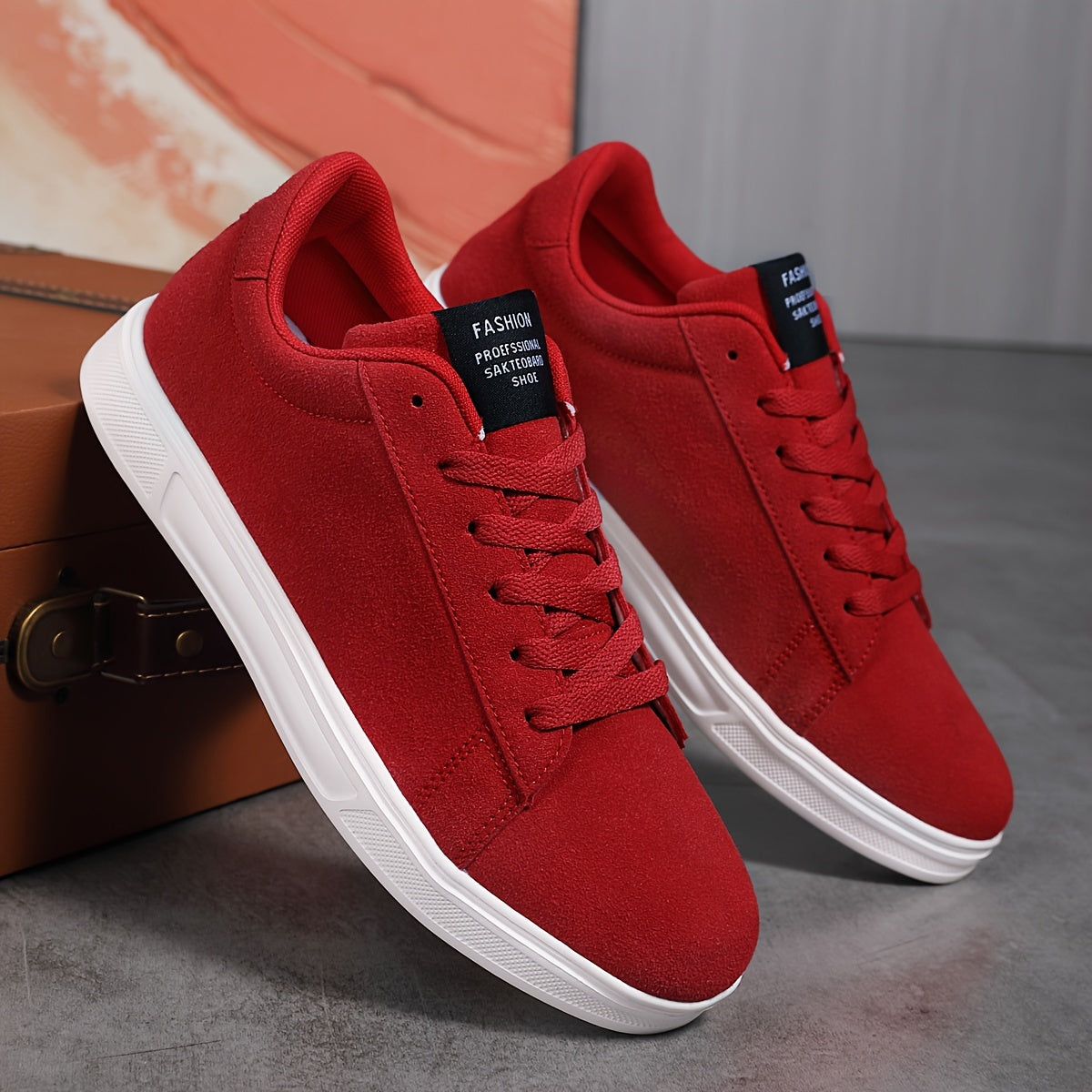 Men's Black Casual Sneakers Low Top Lace-Up Running Fitness Shoes