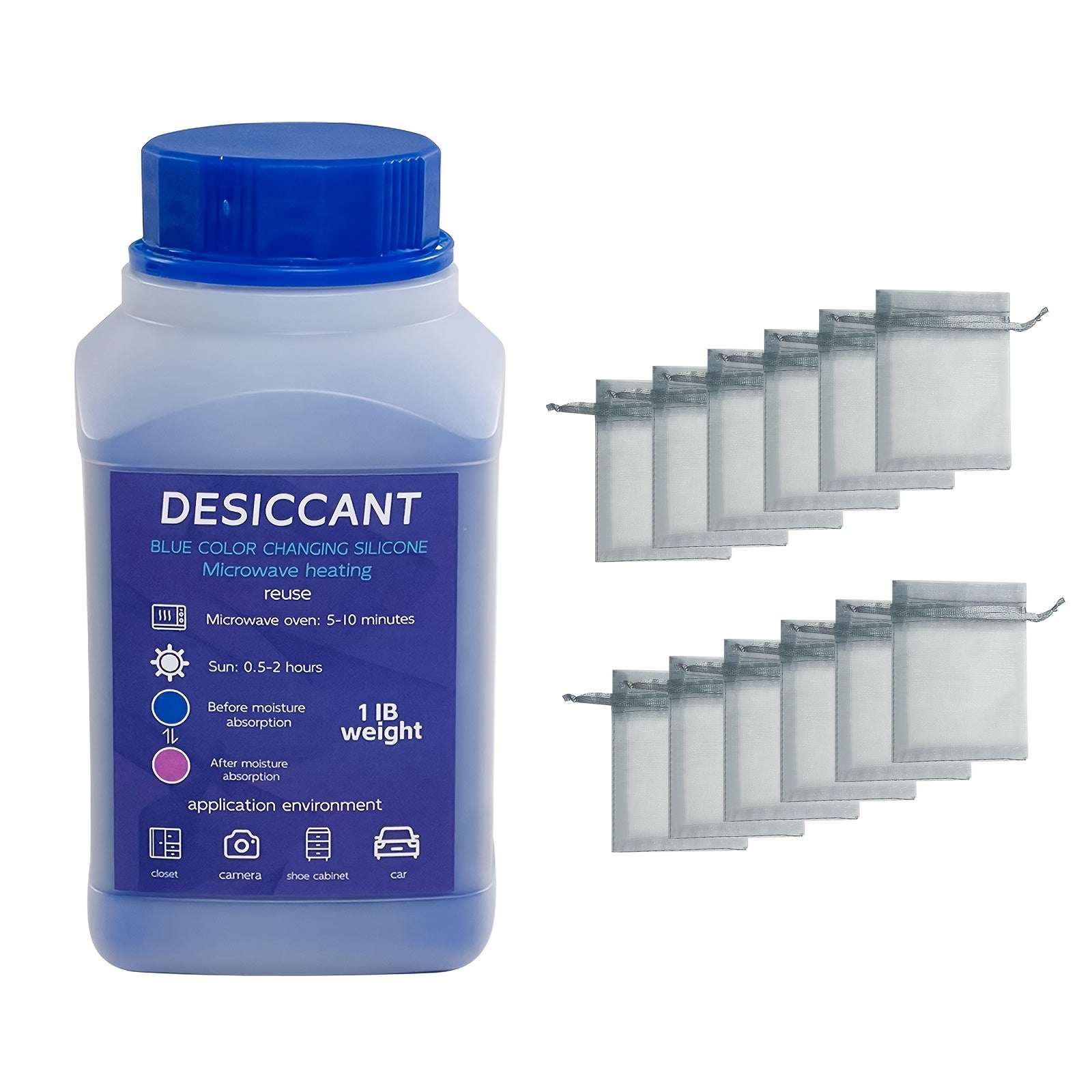 Силикагельевые мешки-осушители 450 г, портативные поглотители влаги для автомобиля и дома