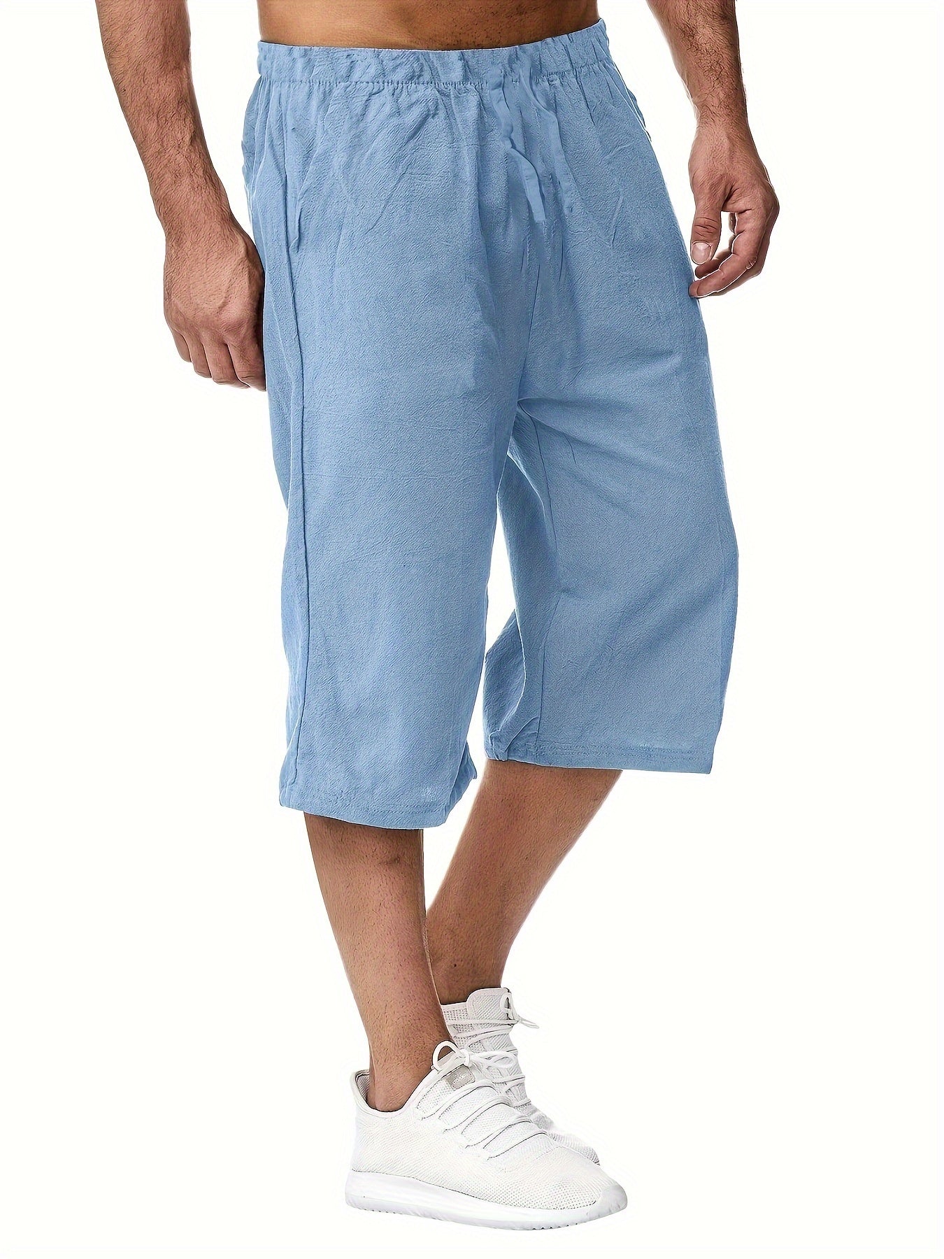 Plus-Size Men's Casual Shorts for Running Riding and Daily Wear Cotton Solid Stretch