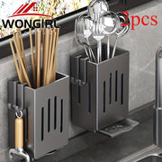 2pcs Kitchen Organizer Plastic Utensil and Flatware Holder Wall-Mount or Freestanding