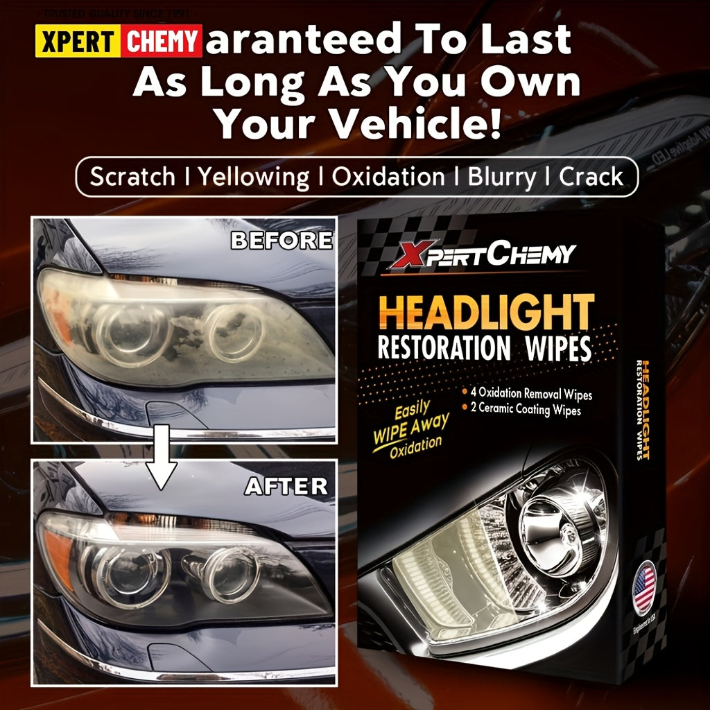 Headlight Restoration Kit Fabric Material with Oxidation Remover and Coating