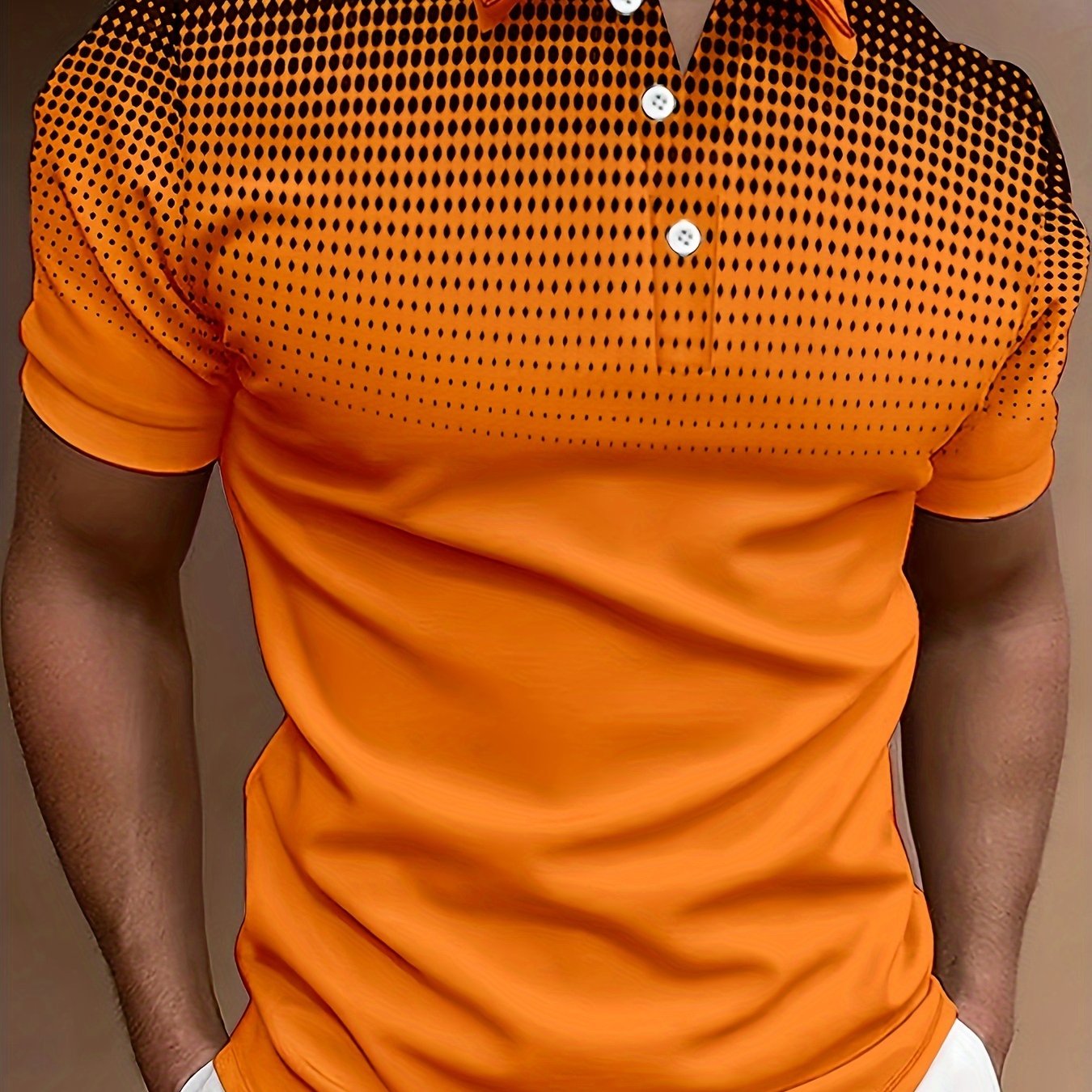 Men's Plus Size Polo Shirt with Polka Dot 3D Print Knit Fabric Short Sleeve Casual