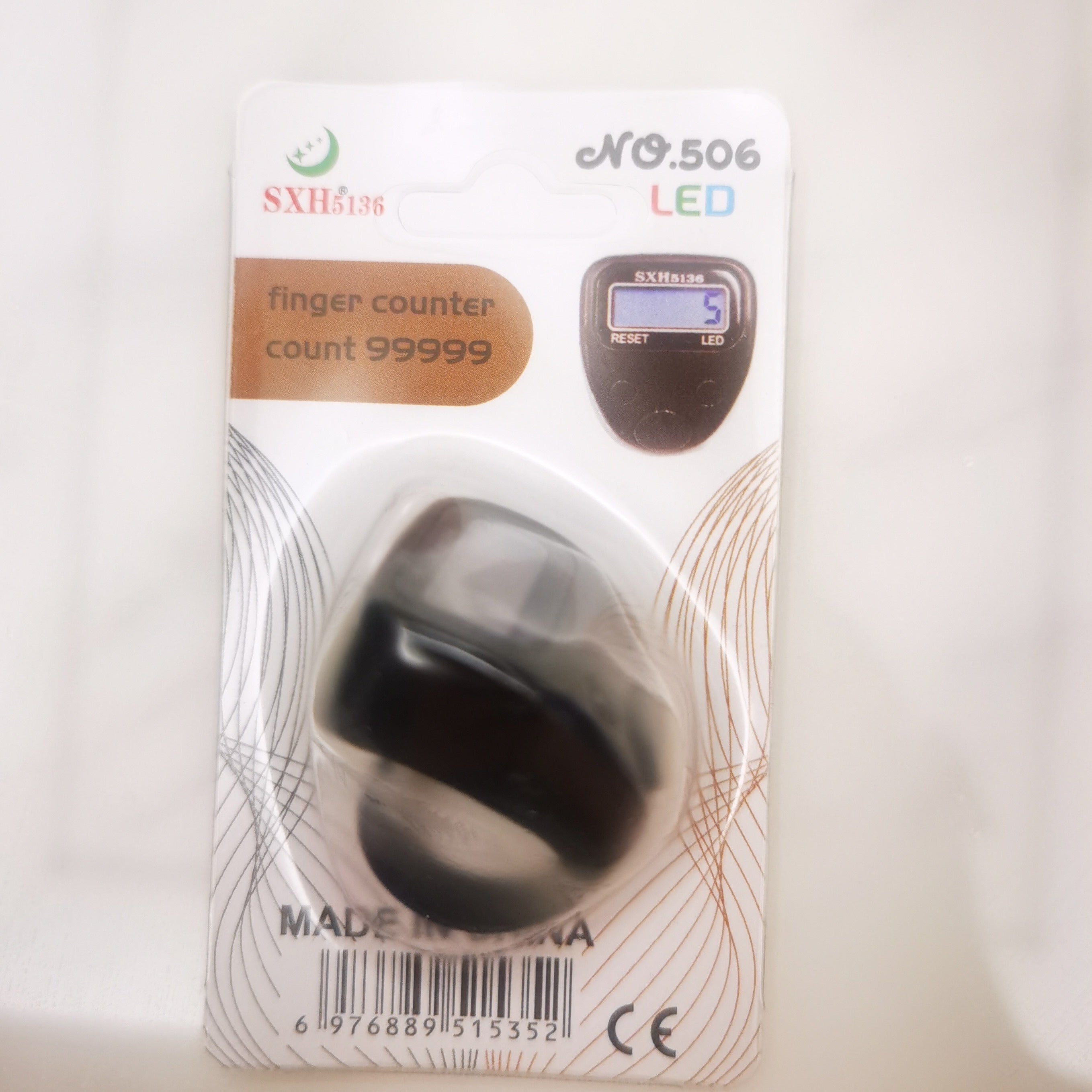 LED Electronic Counter with Tasbih Prayer Beads Digital Counter for Knitting and Counting Blue LCD Display