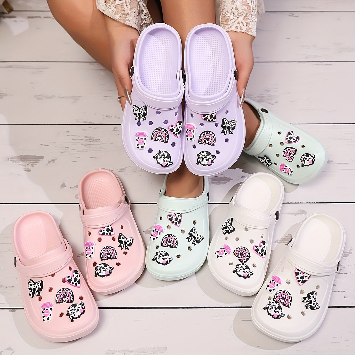 Women's EVA Beach Clogs Slip-On Sandals with Ventilation Holes and Cushioned Comfort