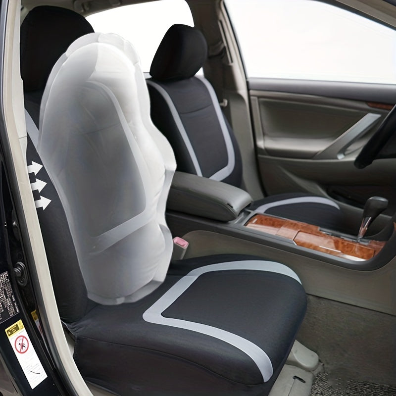 Universal Car Seat Covers Full Set Polyester Gray Purple Black Blue Red