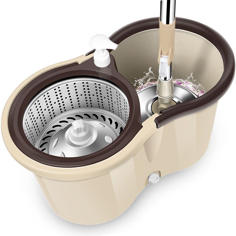 Set de cubo y mopa con mango ajustable y rotación de 360° para suelos y baños