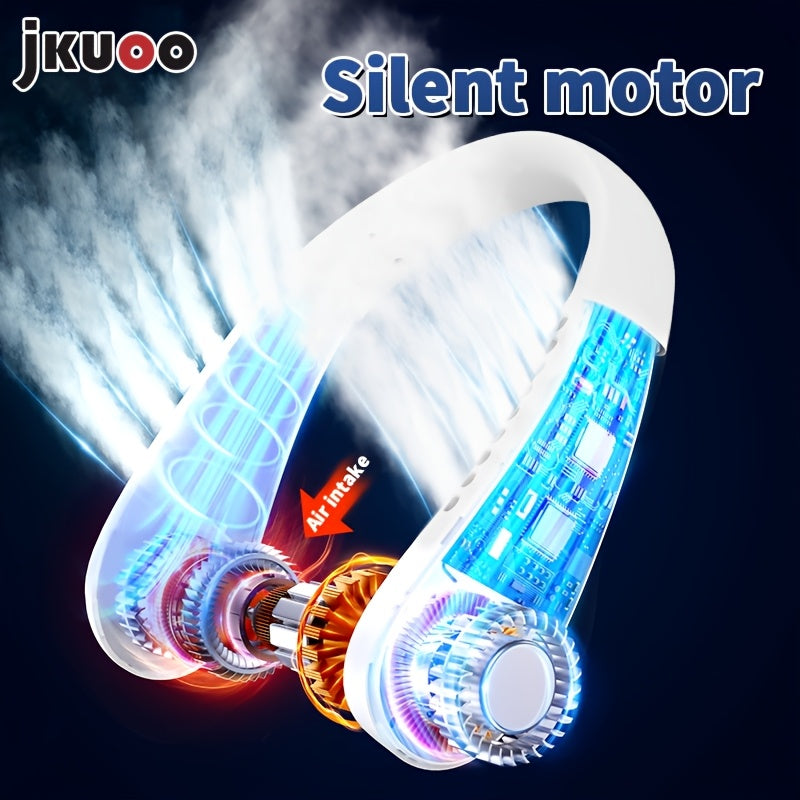 Rechargeable USB Portable Fan with Digital Display, 5-Speed, Wearable for Travel, Outdoor, Office