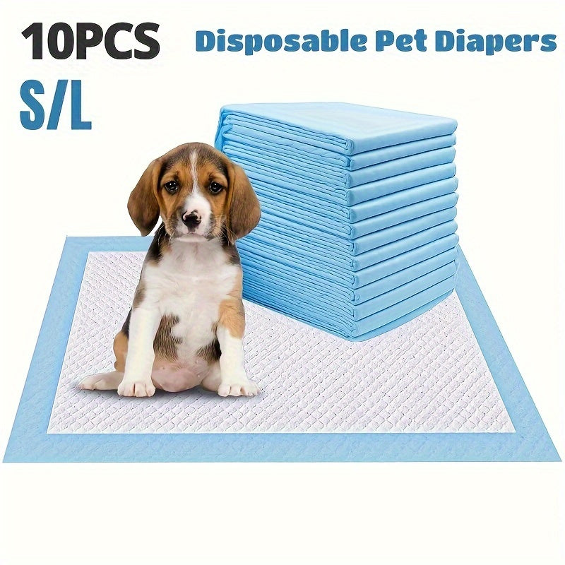 10pcs Leak-Proof Pet Pee Pads for Dogs Cats Small Animals Non-Woven Fabric Cotton Pulp