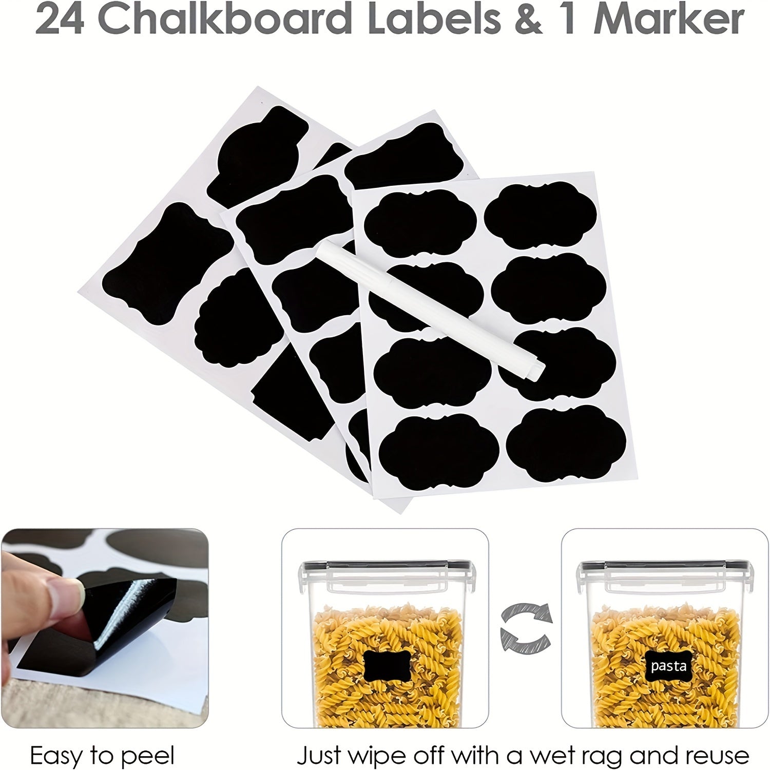 Juego de 5 recipientes de almacenamiento de alimentos a prueba de aire de plástico sin BPA para la cocina y la despensa