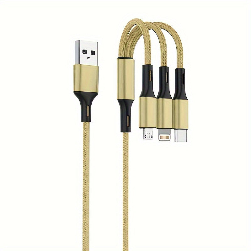 3-in-1 Naylon bilan to‘qilgan zaryadlash kabeli USB dan Lightning Type-C Micro USB gacha 149cm