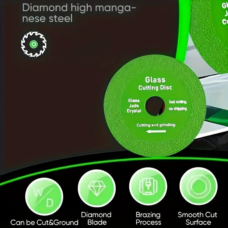 3pcs Manganese Steel Glass Cutting Discs for Ceramic Tile Bottle Cutting Polishing