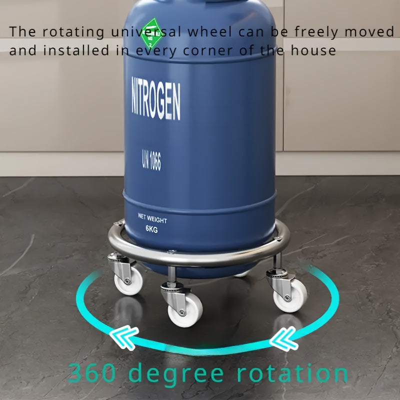 Stainless Steel Storage Rack for Gas Cylinders Water Dispensers with Wheels