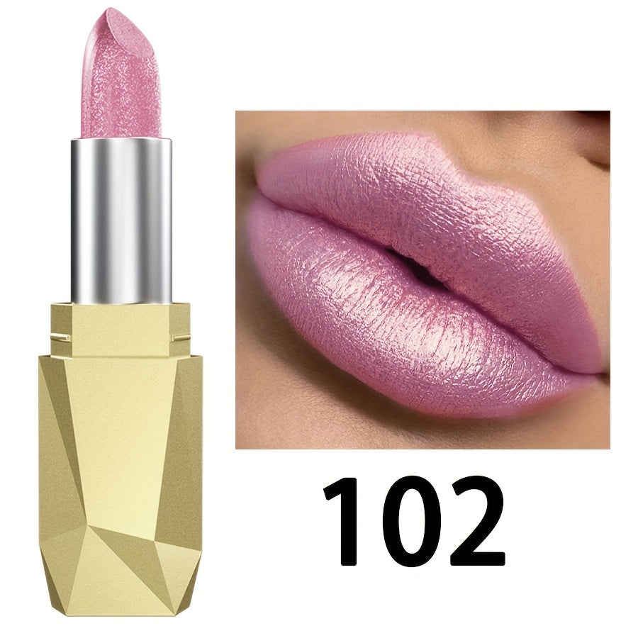 Pintalabios perlescente para mujer, de alta pigmentación, no se desvanece, con gloss hidratante