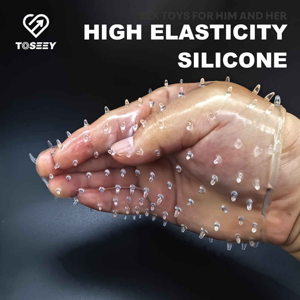 Men Qayta ishlatiladigan shaffof penis qopqog'i to'plami stimulyatsiya va kuchaytirish uchun