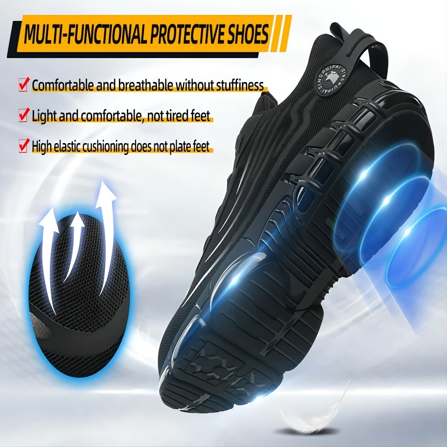 Unisex Breathable Knitted Safety Shoes for Work and Construction