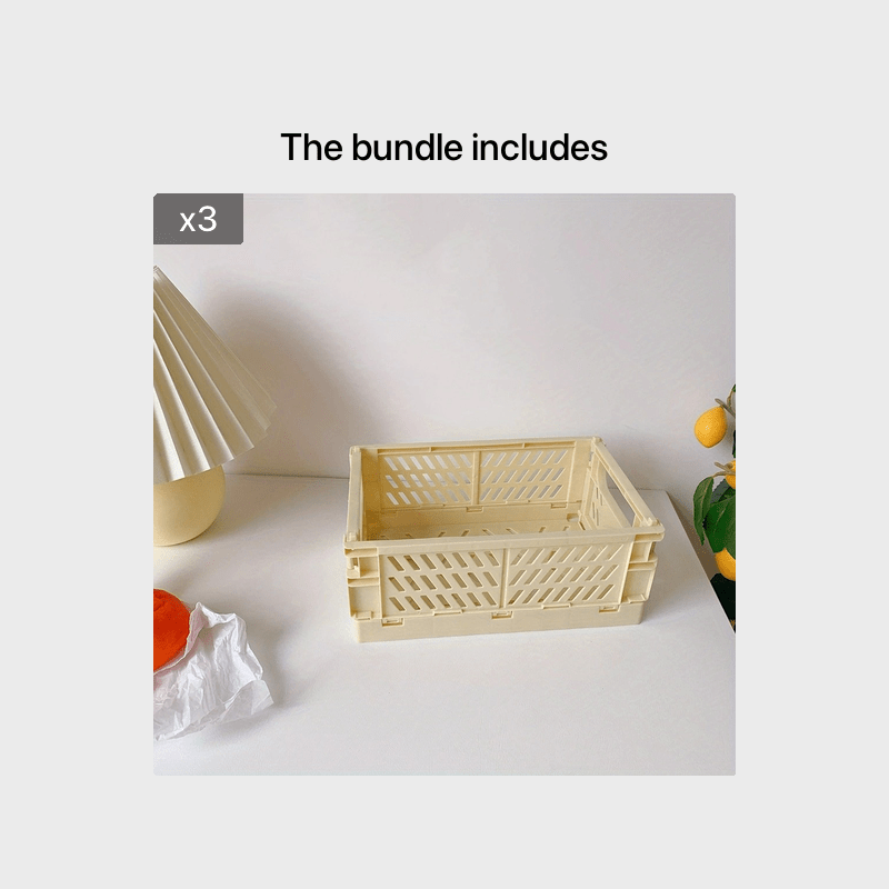 Мини-складная пластиковая коробка для хранения для организации рабочего стола и дома