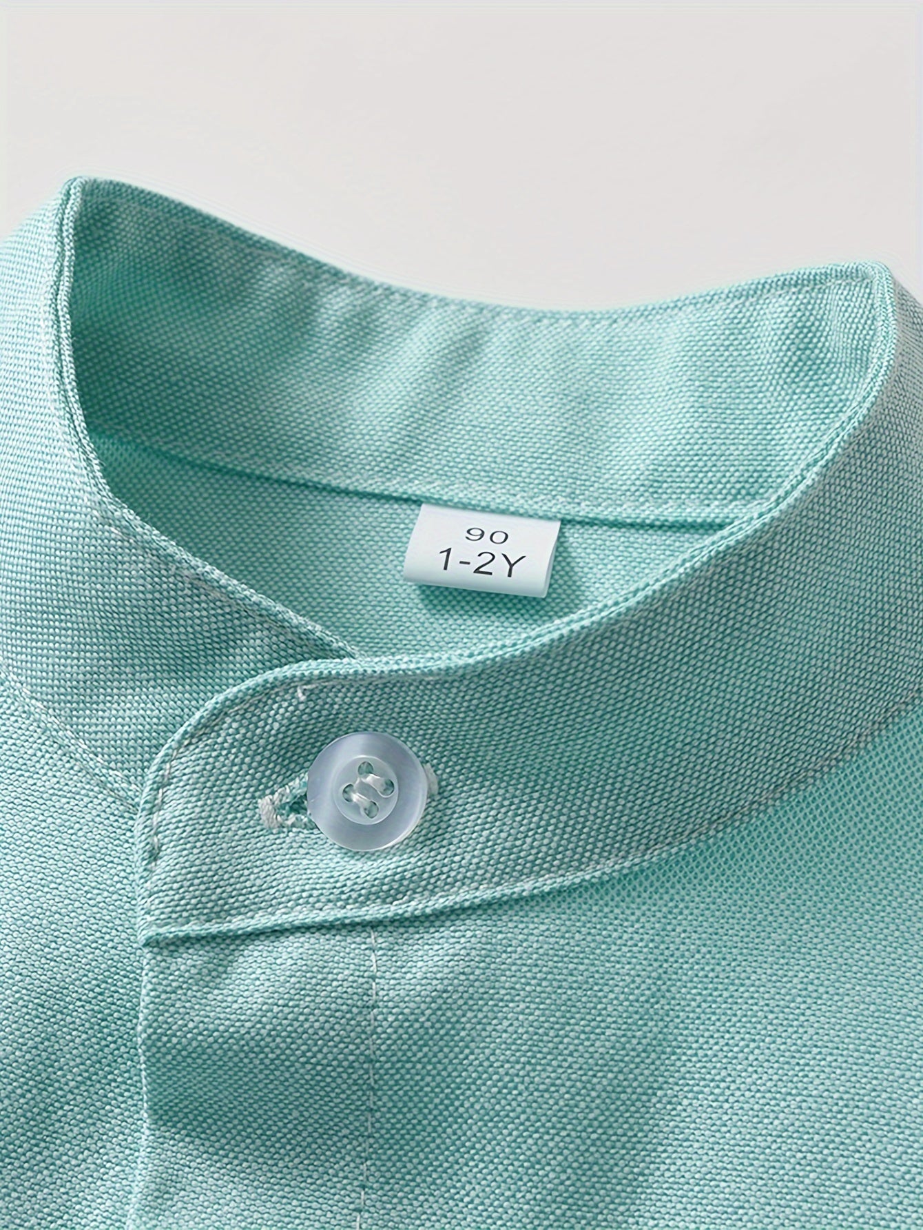 Camisa de manga larga rosa para niños con bolsillo en el pecho y botón, mezcla de algodón para bodas y fiestas