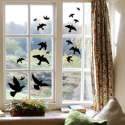 Black Bird Wall Decal PVC Window Cling Modern Animal Print Decor