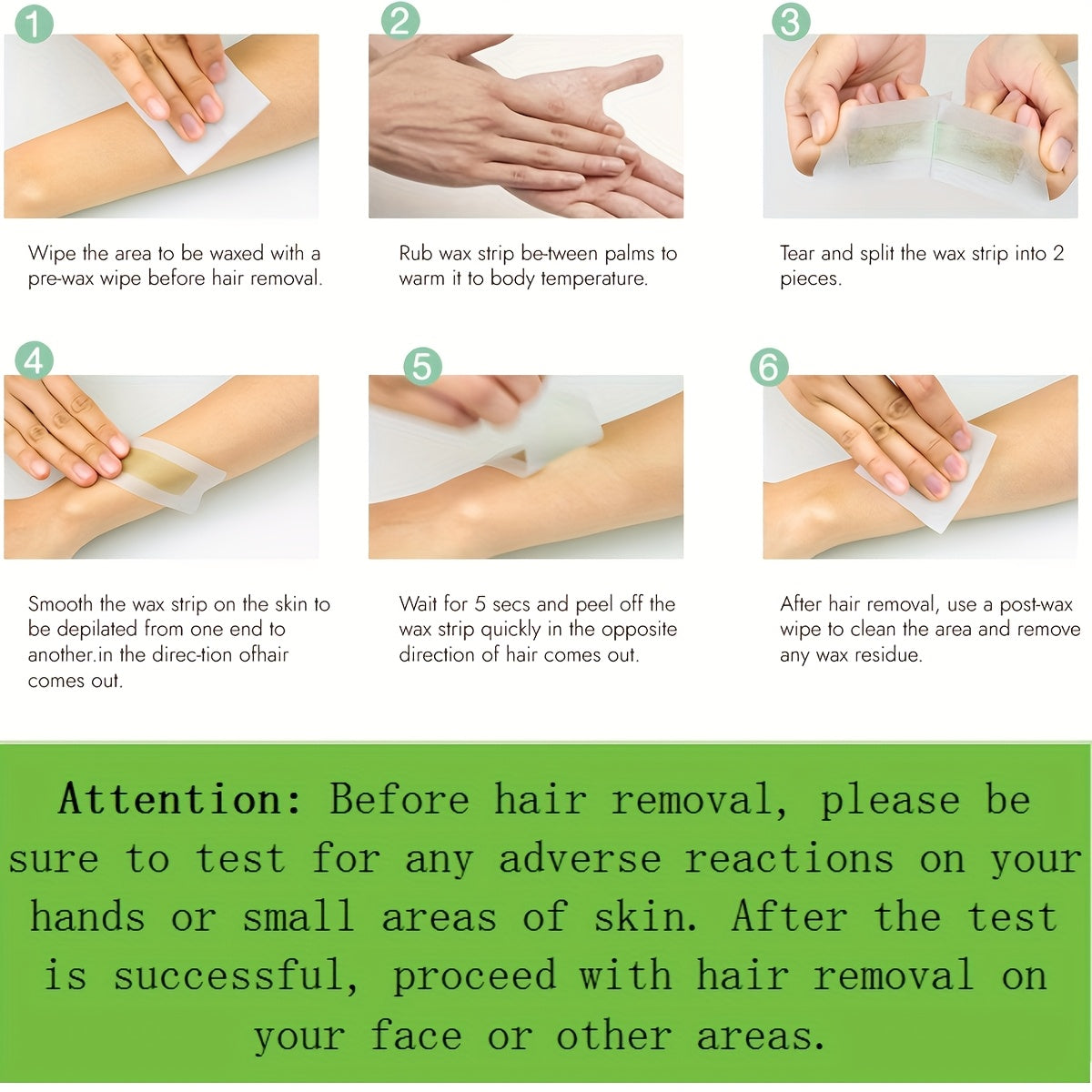 Унисекс одноразовые полоски для удаления волос с воском из алоэ вера, 30 листов