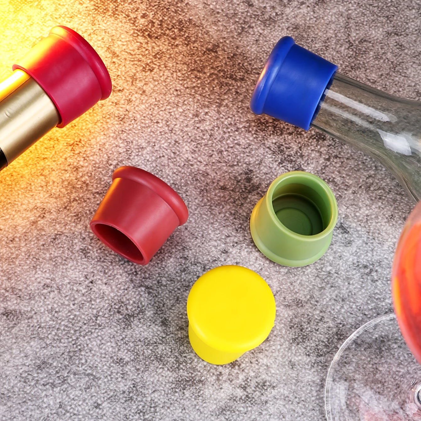 Silicone Wine Bottle Stopper Food Grade Multicolor Leak-Proof Sealed Fresh-Keeping Plug