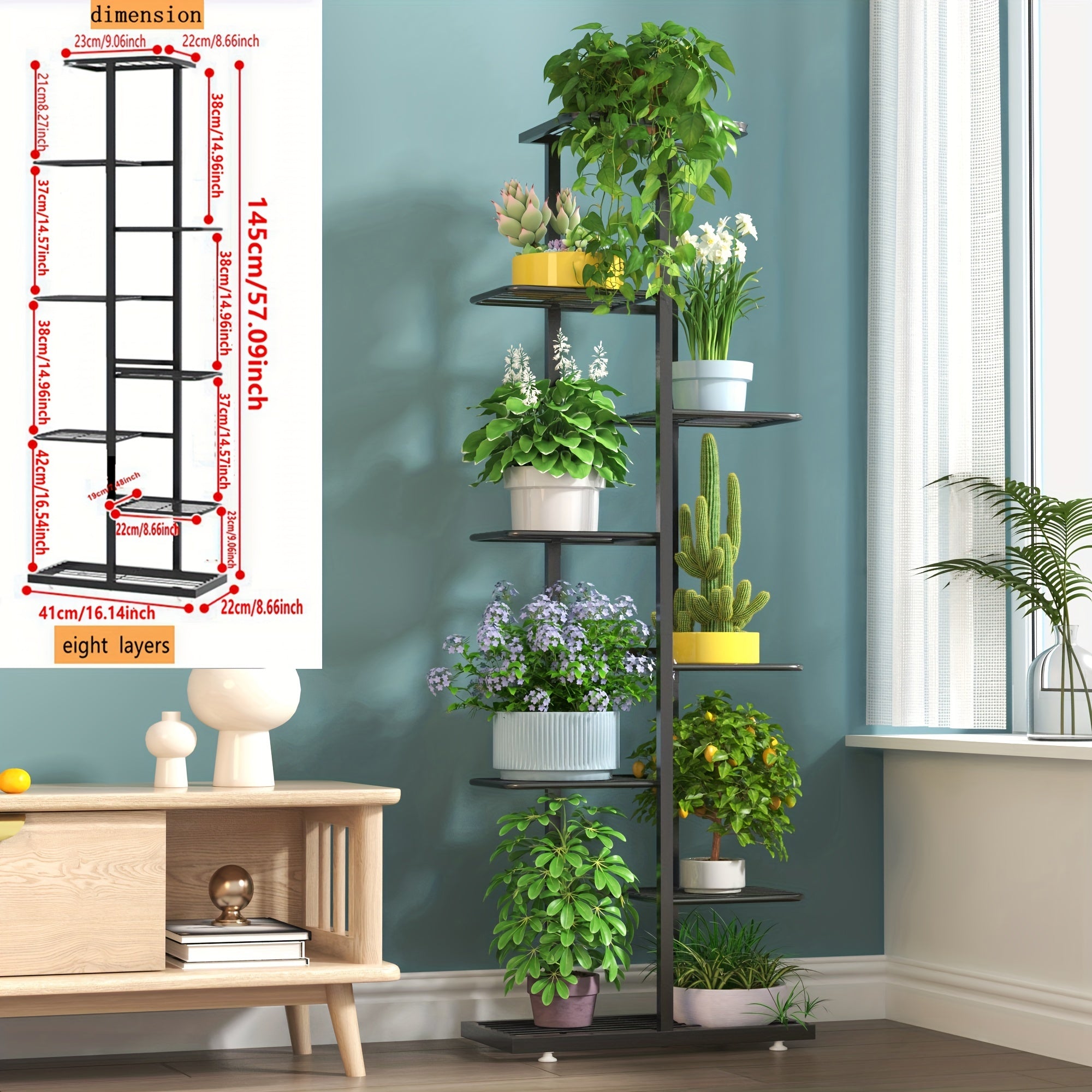 European Style Multi-Tier Metal Plant Stand White Rustproof Indoor Balcony Decor