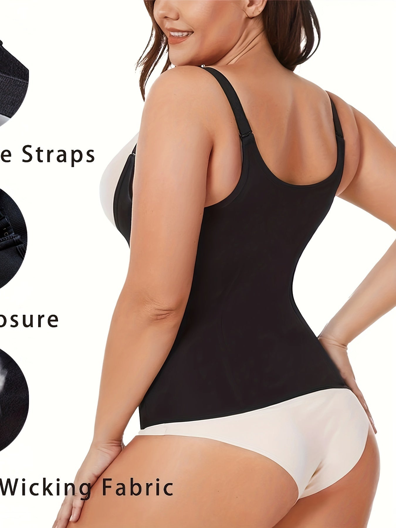 Women's Neoprene Body Shaping Corset Zipper Tank Top Sweat-Wicking Sculpting