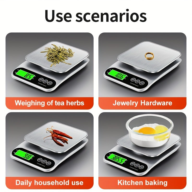 Digital Kitchen Scale 105.8oz to 0.0035oz Food-Safe ABS Battery Powered