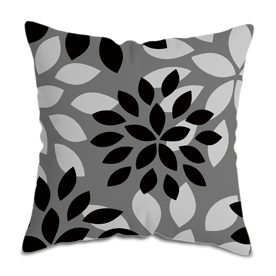 Decorative Gray Geometric Sofa Pillow Cover 45cm Square for Home Bed Couch