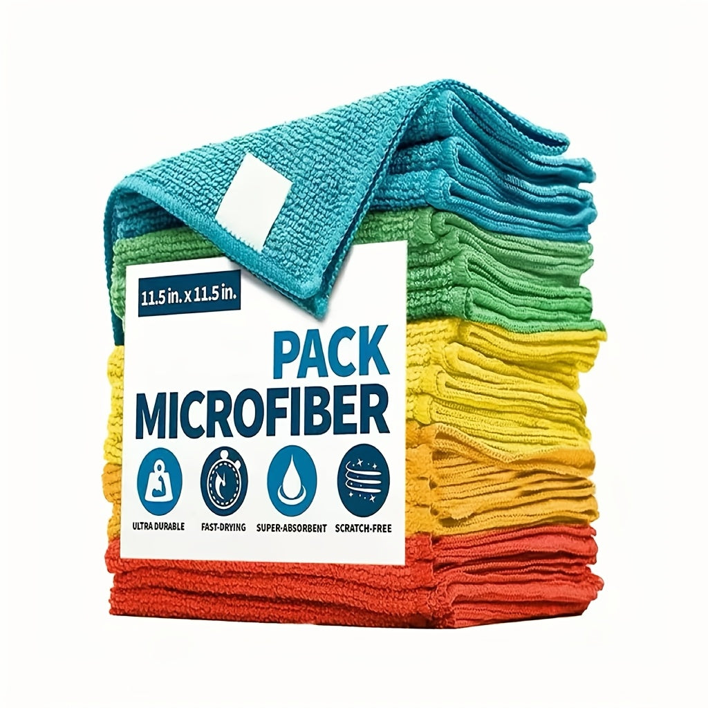 5 ta Mikroto'qima Tozalash Matolari to'plamini oling - Ekologik toza, iz qoldirmaydigan, oshxona, yashash xonasi va hammom uchun yuqori singdiruvchi matolar - Har qanday yuzada porloq tozalash uchun mustahkam to'qilgan polyesterdan tayyorlangan