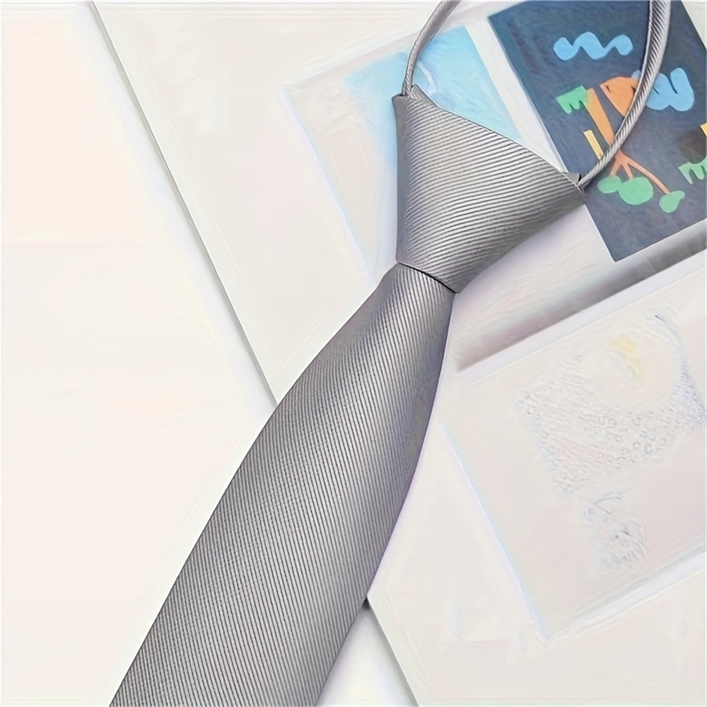 Men's Zipper Tie for Formal Events Wedding Banquet Grooms Best Men