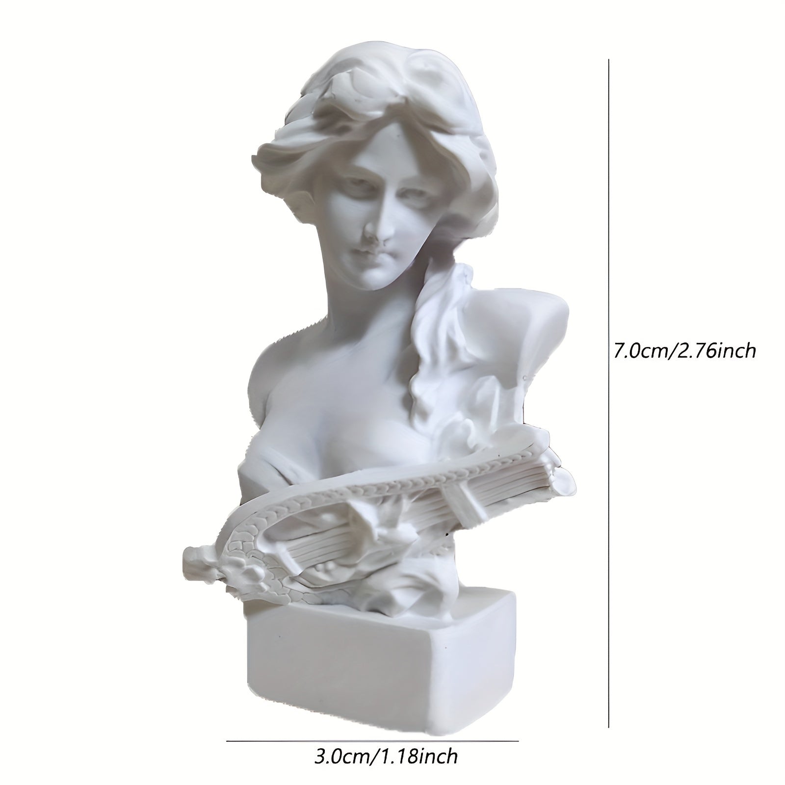 Greek Goddess of Music Statue 7.01cm Decorative Sculpture for Home Office Entryway