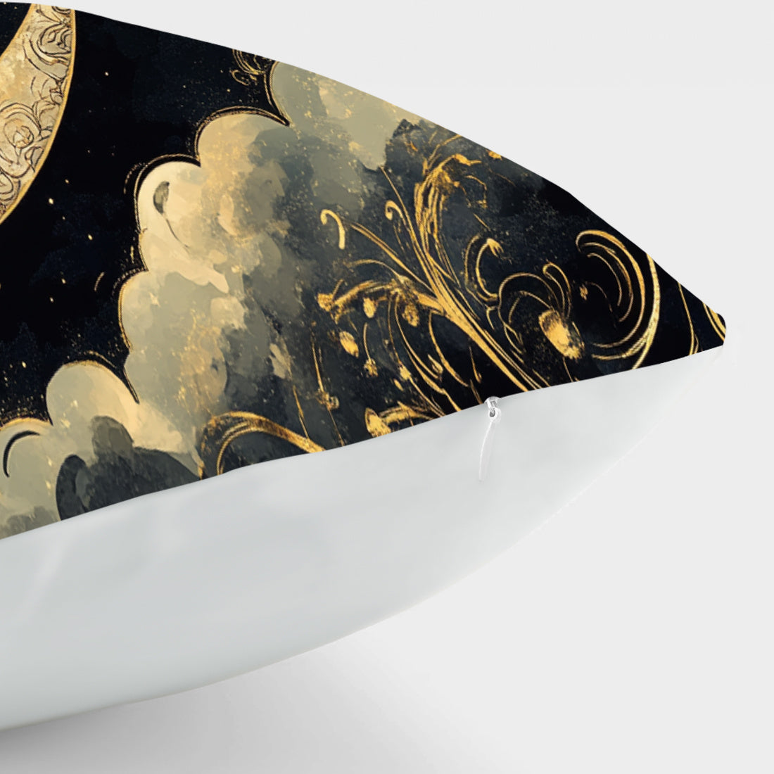 Yarim oy va yulduzlar bosma yostiq qopqog'i 30x50cm samoviy mato bilan, zippersi yopiladi