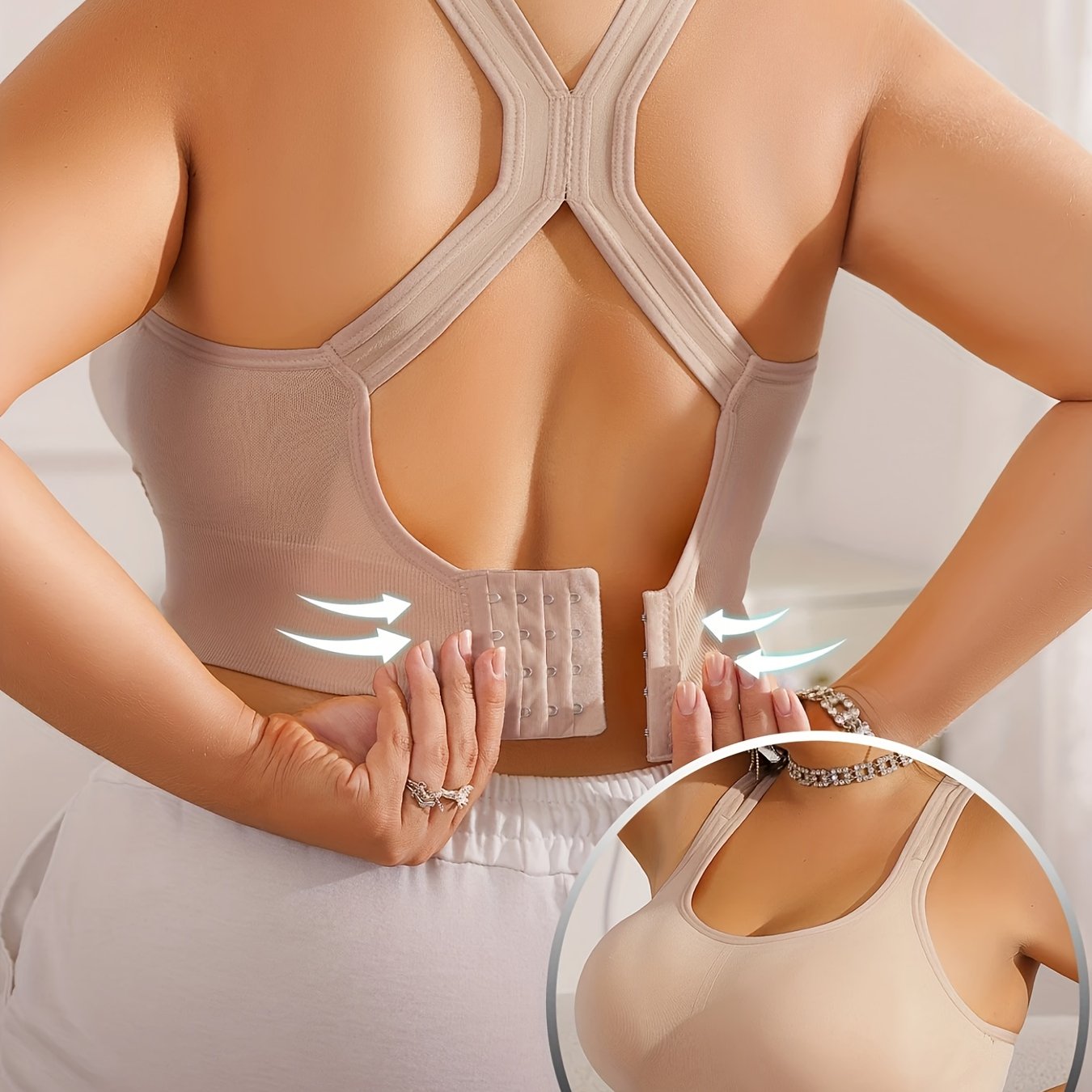 Women's Plus Size Sports Bra Yoga Gym Support Removable Padding Gray