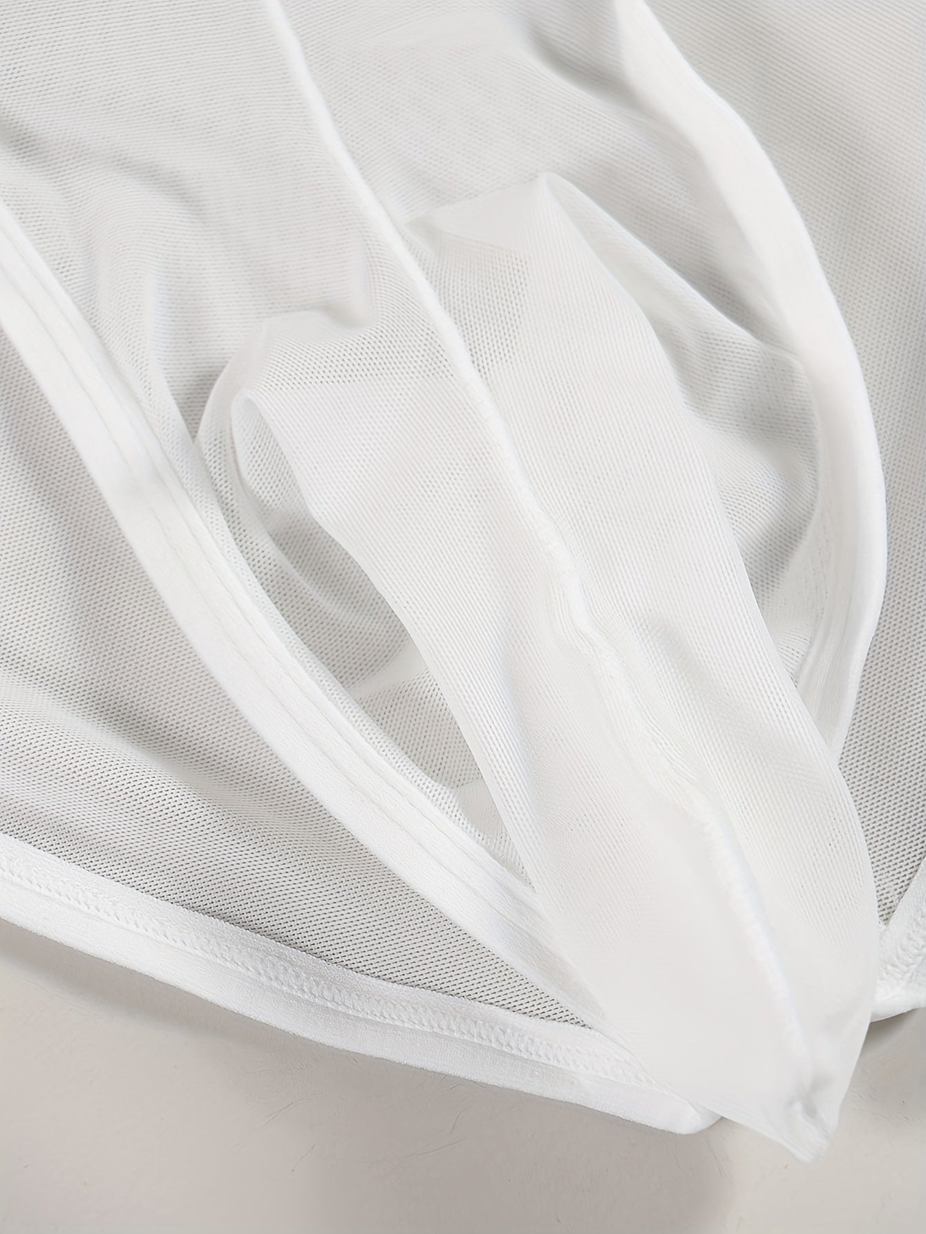 Men's Solid Color Nylon Elastane Thongs Semi-Sheer with Wooden Hanger