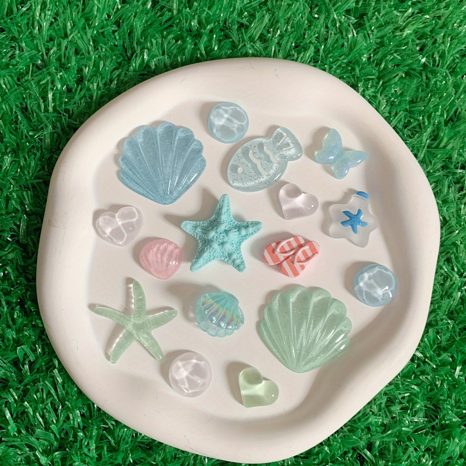 16pcs Set Summer Shoe Decorations Sandal Shell Starfish Fish Butterfly DIY Accessories