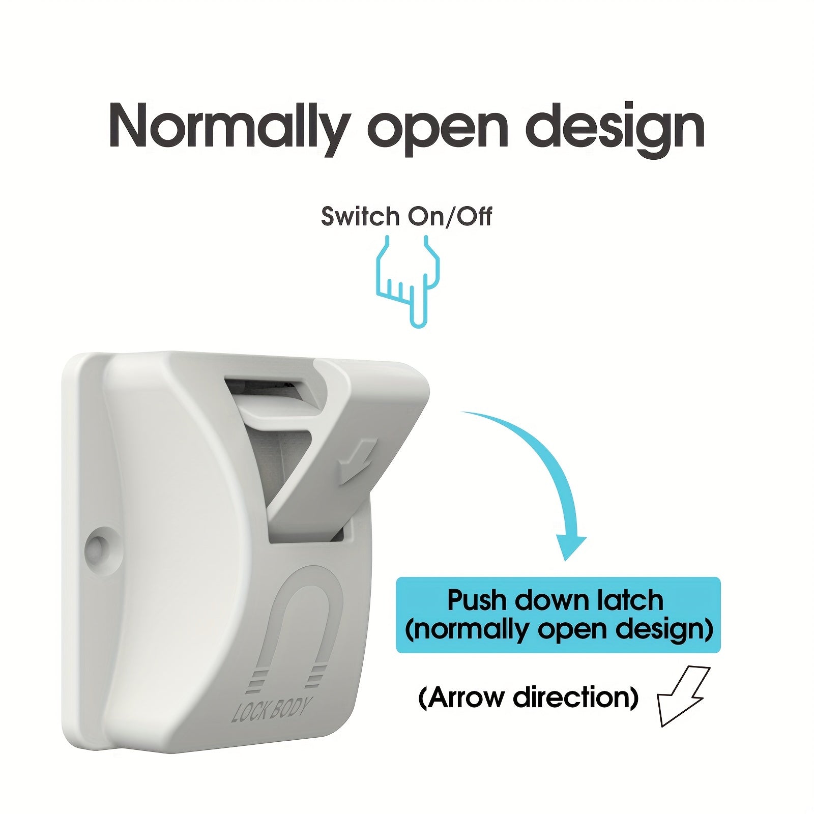 Set of 4 Babyproof Magnetic Cabinet Locks for Child Safety with Adhesive Installation