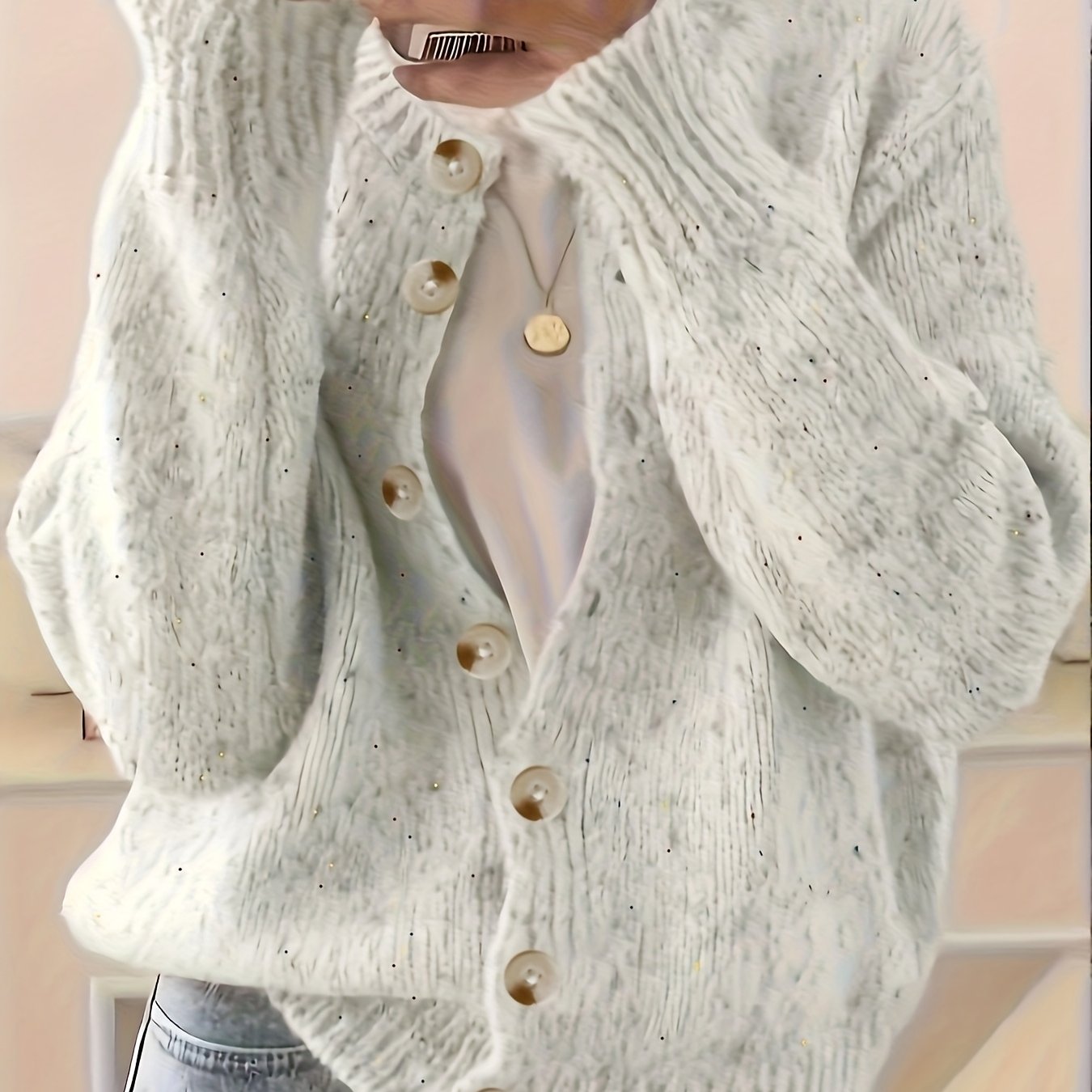 Plus Size Womens Camouflage Cardigan Lightweight Long Sleeve Sweater Black Multicolor