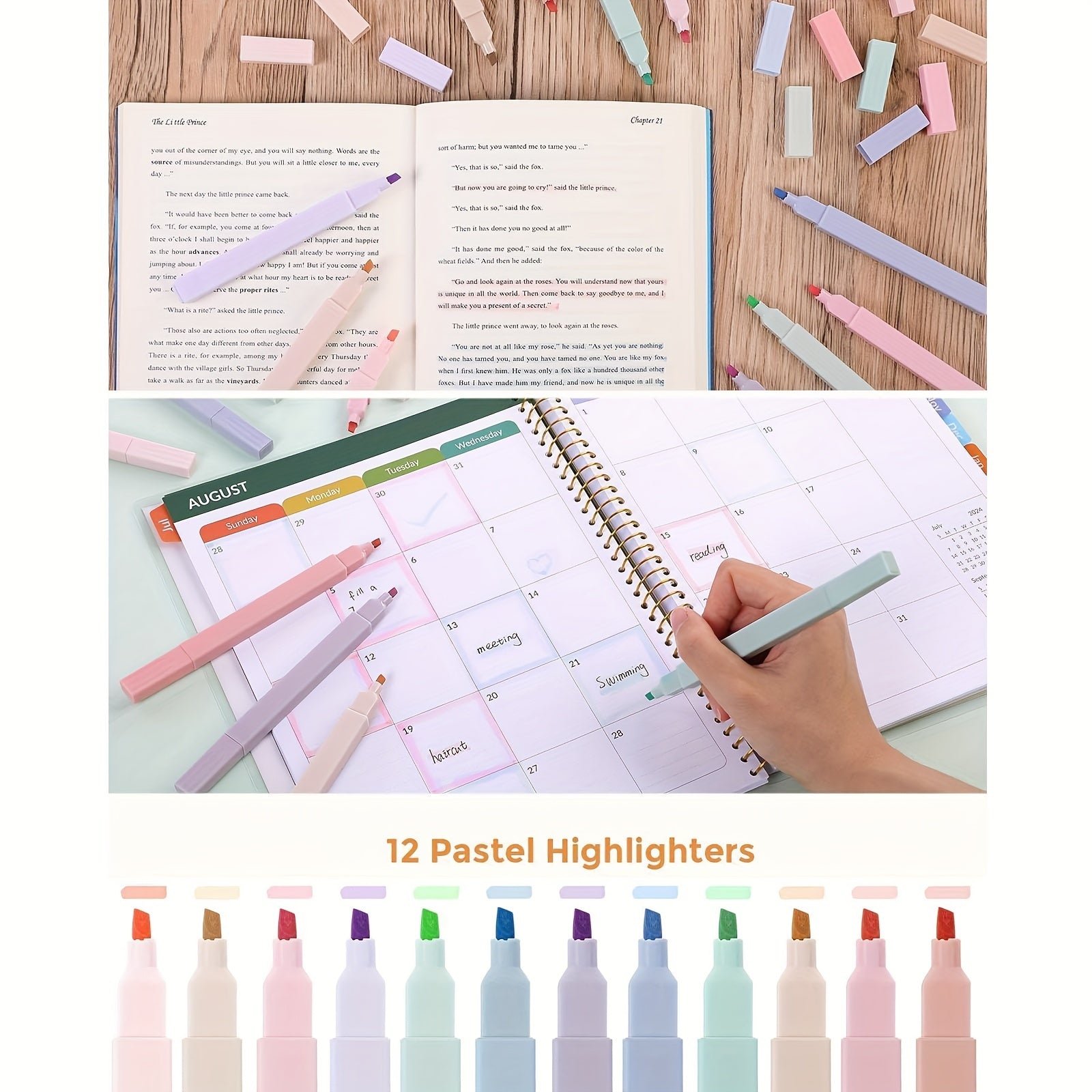 Set de papelería de 44 piezas con estuche grande para lápices, resaltadores, bolígrafos de gel y lápices mecánicos para la escuela