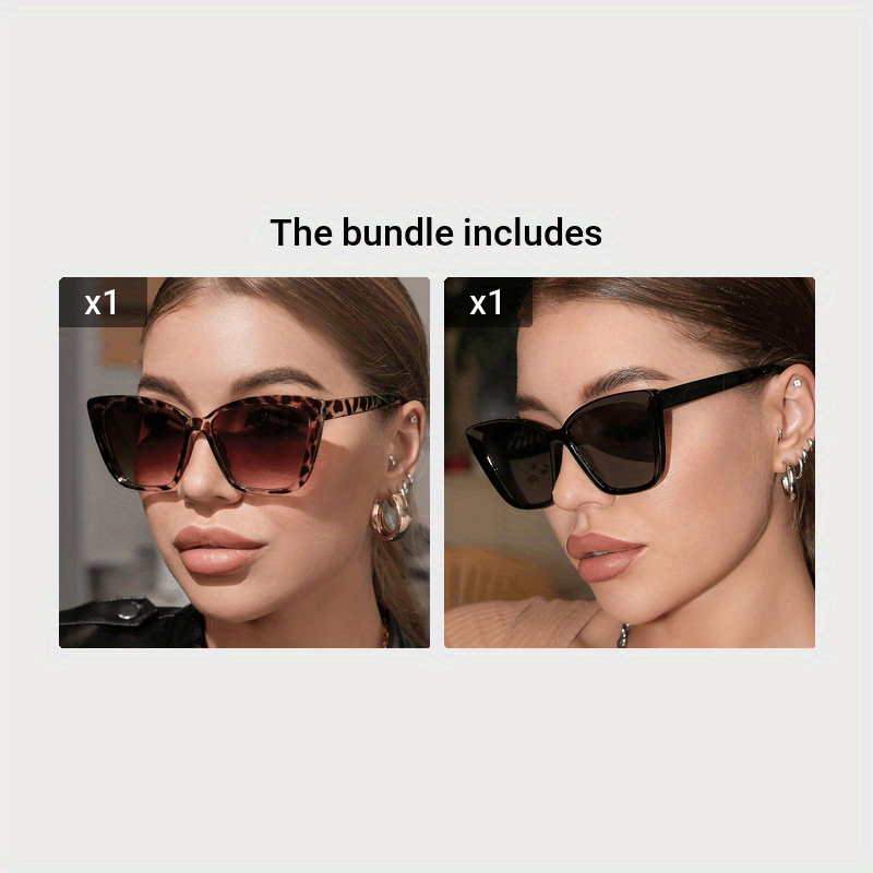 Retro Cat Eye Sun Shades for Women Beach Party Leopard Frame Eyeglasses