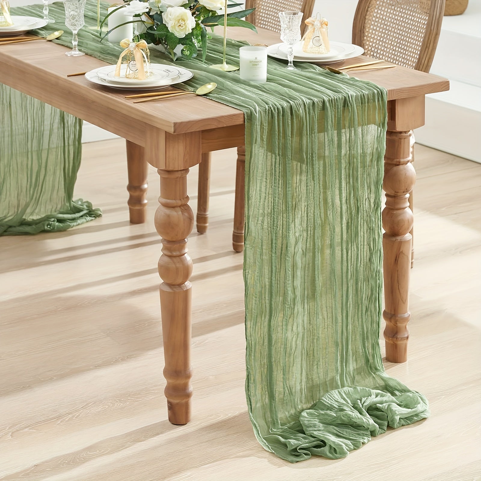 Set of 5 Handmade Polyester Table Runners for Weddings and Events
