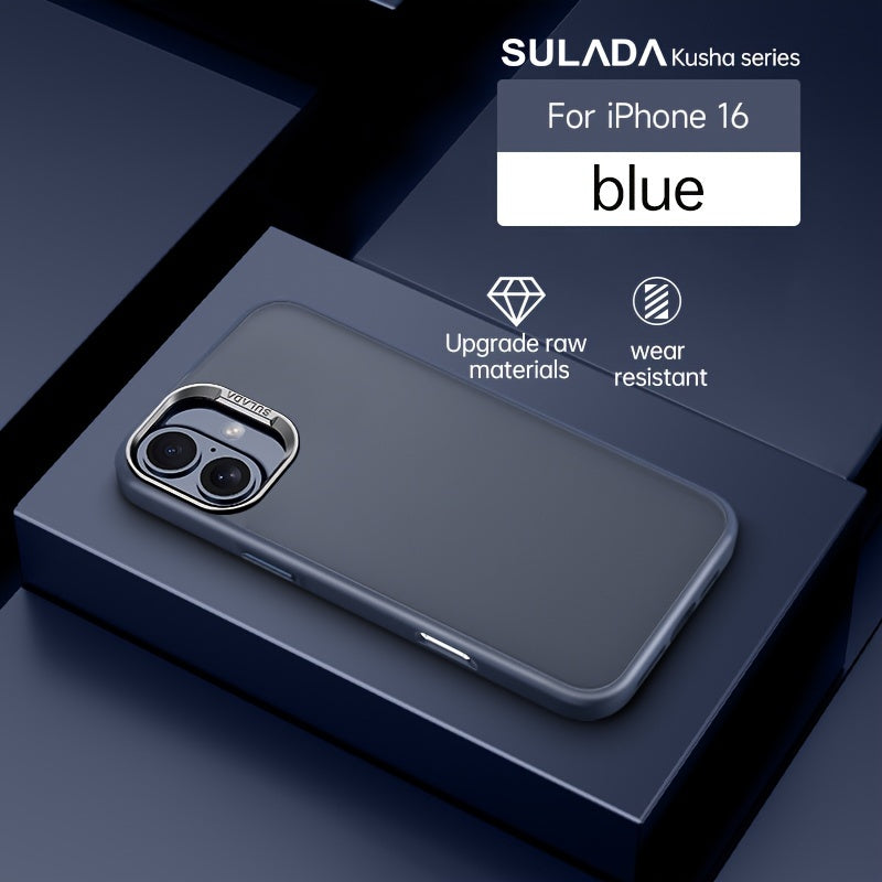 Luxury Matte Electroplated Phone Case for iPhone 16 Pro Max Solid Color Full-Body Protection