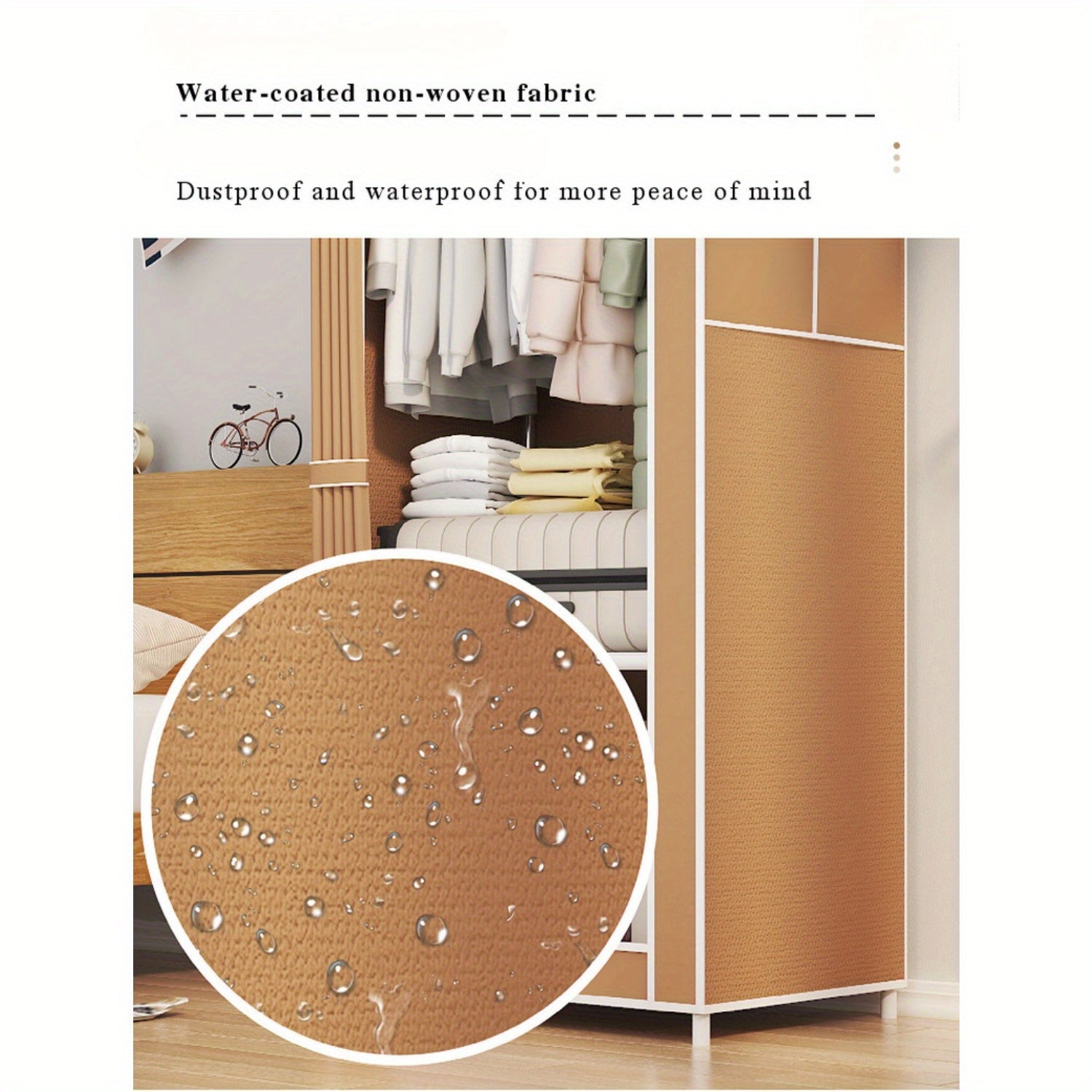 Organizador de armario robusto con cubierta a prueba de polvo, estantes de múltiples niveles