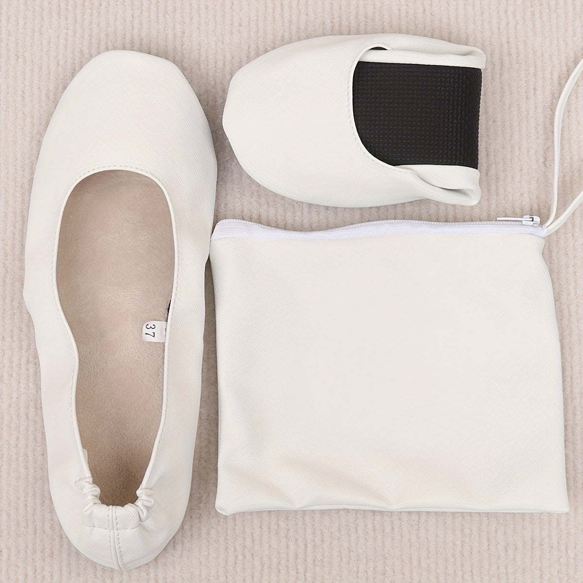 Zapatos de baile suaves, ligeros y plegables para interior con patrón de cruz en negro para mujer