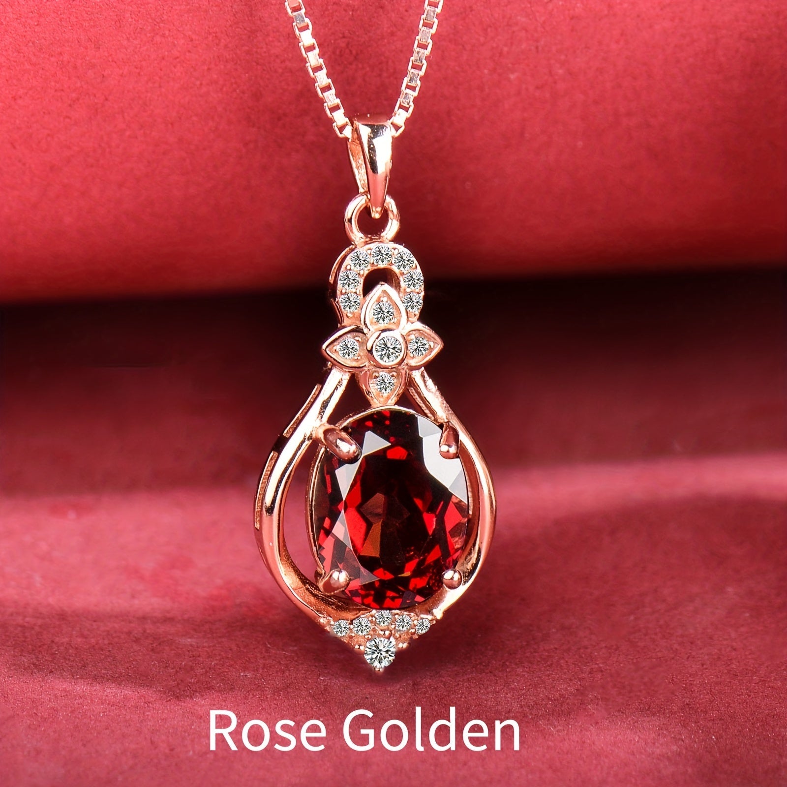Sterling Silver Garnet Pendant Necklace for Women Hypoallergenic Elegant Jewelry
