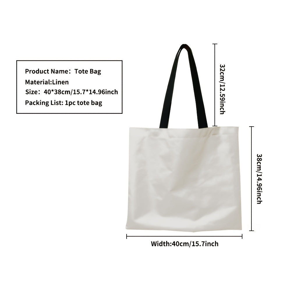 Personalized Reusable Tote Bag with Custom Photo and Text Foldable Polyester Mixed Colors